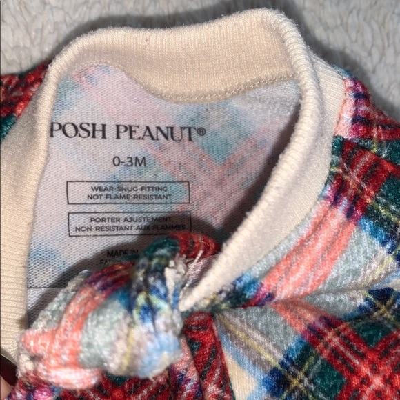 Posh Peanut Marqui Pacci Footie 0-3 EUC Holiday Plaid - Picture 6 of 9